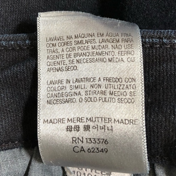 MOTHER The Pixie Ankle Fray Jeans Size 32 Button Fly raw hem Dark Blue - Picture 12 of 12